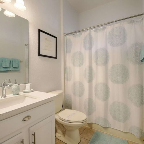 Shared Hall Full Bath with Shower/Tub Combination