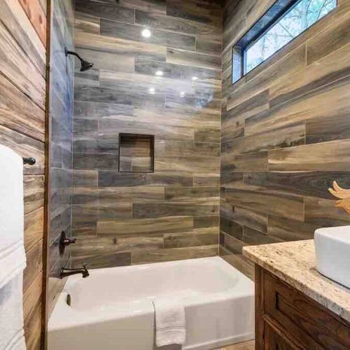 A shower/tub combo.