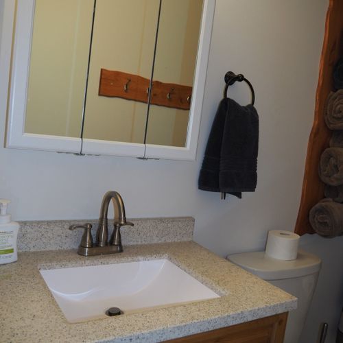 Bathroom:  full bathroom with a combination tub and shower.