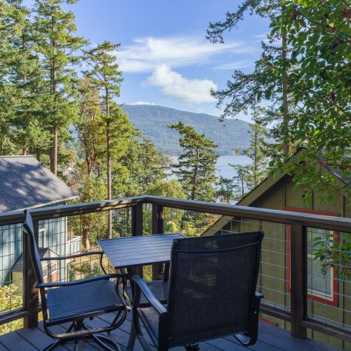 Where peace meets scenery. Your own quiet corner with mountain and ocean views.