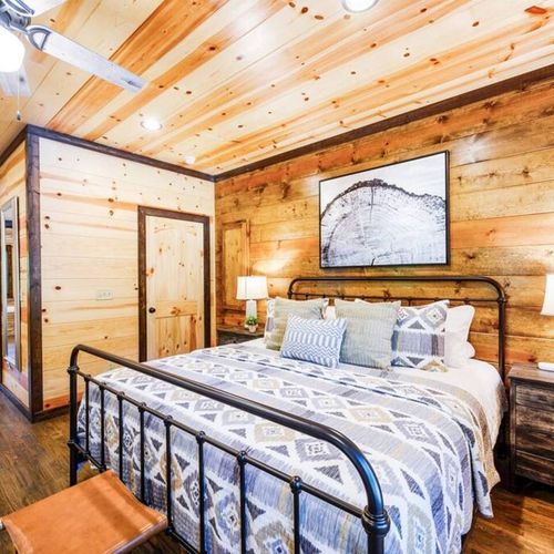The Master Suite has a King Bed with luxury mattress and bedding.