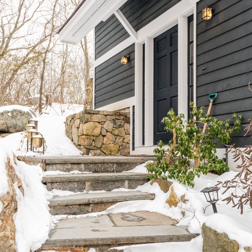 Front steps leading to the guest house.