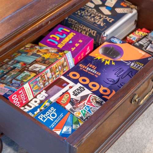 Plenty of board games to enjoy during your stay