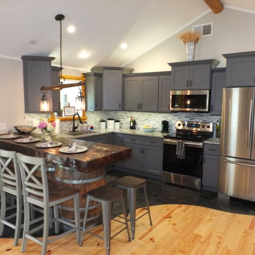 Overall:  an overview of the modern and beautiful kitchen.