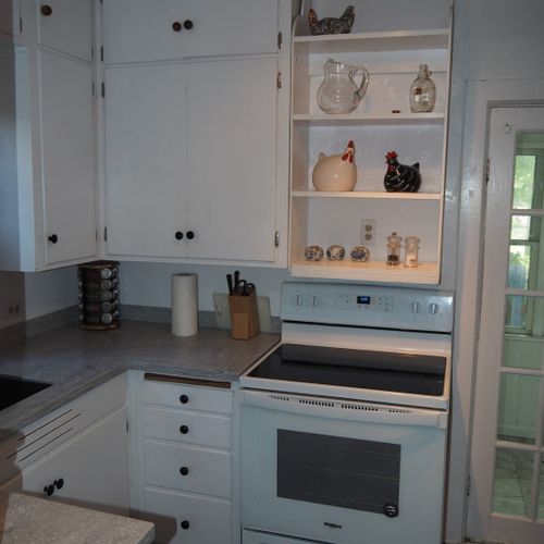 Kitchen:  the kitchen is newly-modeled with all modern appliances including an electric range (oven and stovetop), microwave oven, keurig coffee maker, refrigerator, and dishwasher. There is also a good supply of cooking and dining utensils.