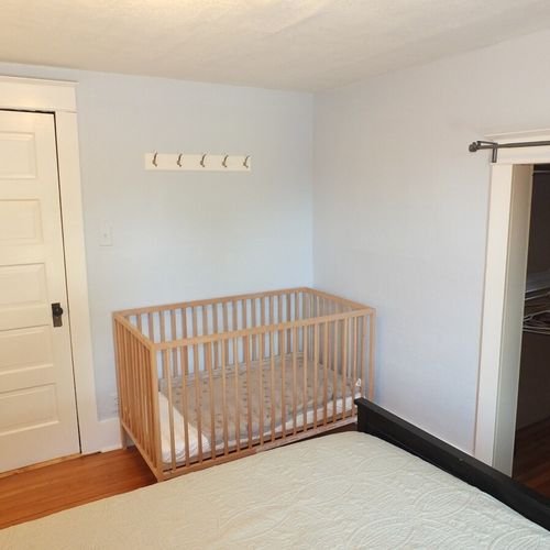 Bedroom #2 (second floor):  this bedroom features a queen-size bed, large closet, nightstands, lamps, and a baby crib! It is on the second floor.