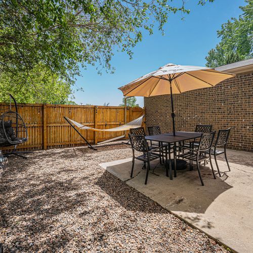 Unwind on the patio with outdoor seating and soak up the colorado sunshine. Please note the patio furniture may be put into storage during the winter months