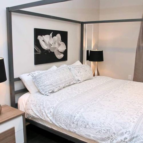 Sink into the king bed in the spacious master bedroom.