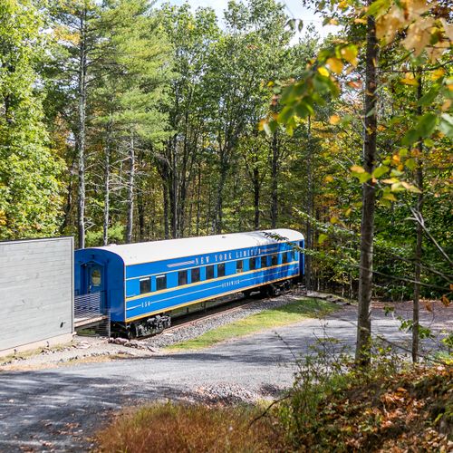 View of railcar from the road