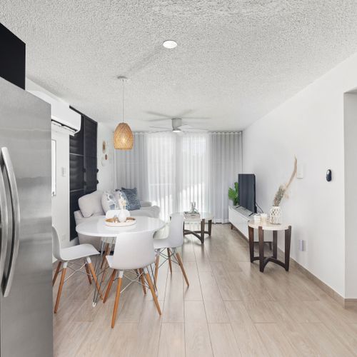 A newly updated kitchen with a modern design and all the essentials.