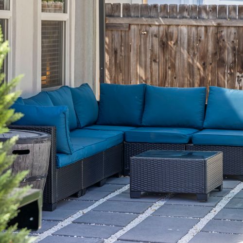 Enjoy calm outdoors—grab your favorite book and relax on the sectional.