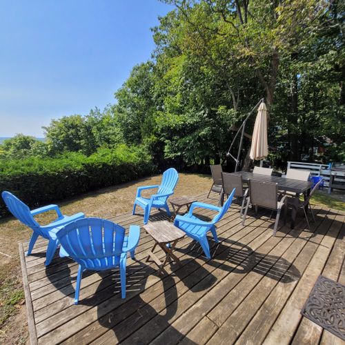 Exterior:  another photo of the gorgeous backyard deck.