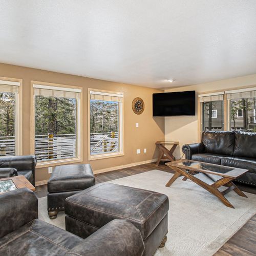 Light-filled and cozy with plenty of room to relax and enjoy your favorite shows.