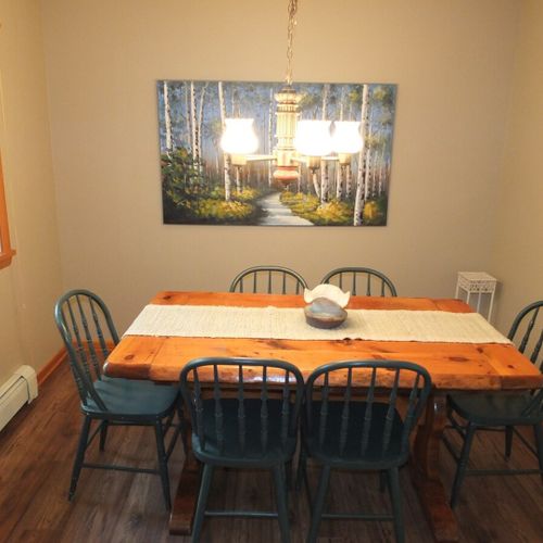 Overview:  the dining room with table and chairs for 6 adults.