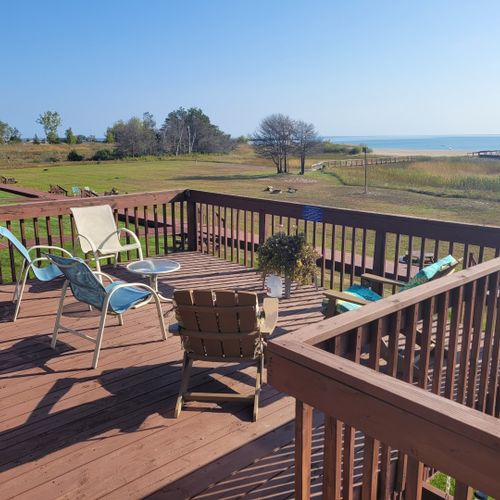 Overview: the shared outdoor seating for the condo development