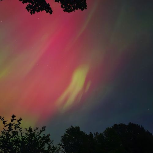 Exterior:   a view of the northern lights from the house