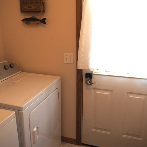 Laundry area:  there is a washer and dryer on the main floor just inside the front door.