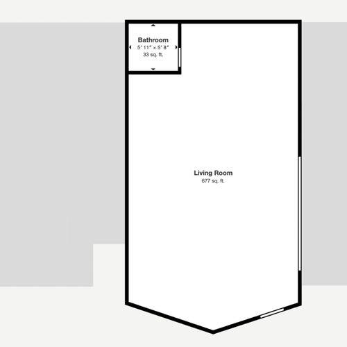 The loft floorplan (including the open space above the living room).
