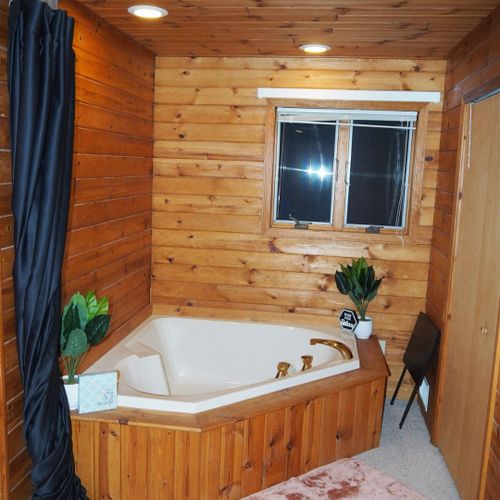 Overall:  the jetted tub in the large upstairs bedroom.