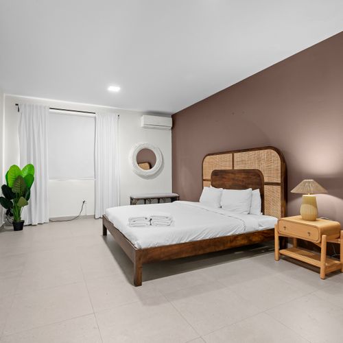 Retreat to a chic and restful bedroom. Your own personal sanctuary.