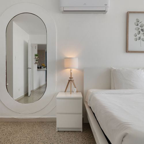 Rest and recharge in style in this contemporary and welcoming sleeping space.