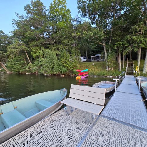 Exterior:  another view of the private dock, rowboats, and kayaks that are available for guests to use at no charge.