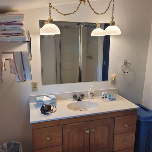 Bathroom:  full bathroom with a walk-in shower
