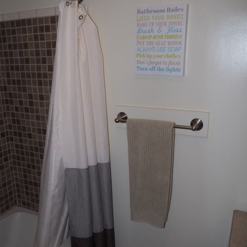 Bathroom:  full bathroom with a combination tub and shower.