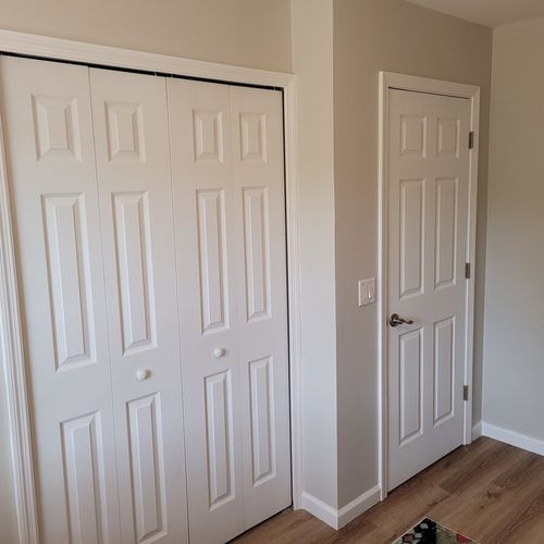 Bedroom #3:  bedroom #3 features a twin-on-twin bunk bed, ceiling fan, dresser, and closet.