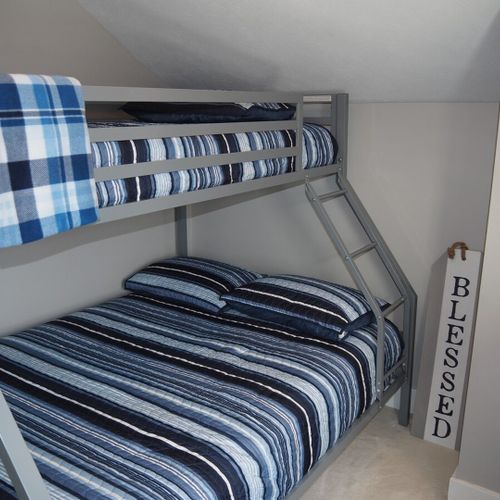 Bedroom #3:  on second floor and has a twin-on-full bunk bed.