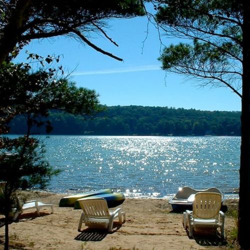 Overall:  the sandy private lakefront on long lake