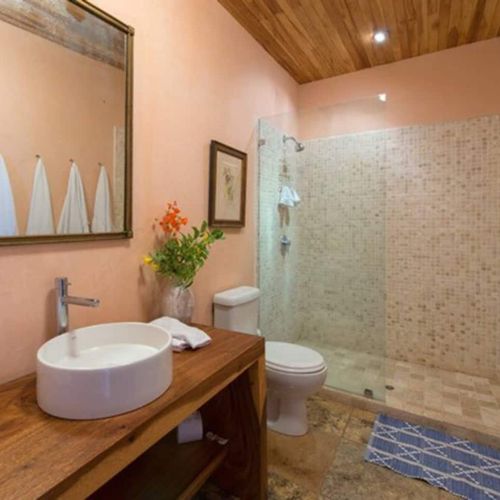 Large showers make it easier to bathe the kids of the group!