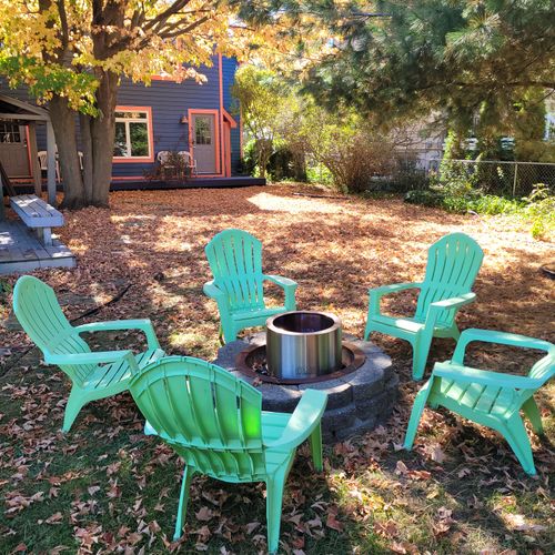 OVERVIEW:  The large and family-friendly backyard with back porch, propane grill, outdoor dining, lawn games, and a "smokeless" bonfire ring.