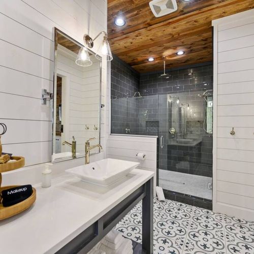 Private bathroom with walk-in shower and double vanity!