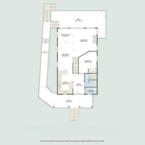 MAIN FLOOR:  This is a map of the main floor of the house (i.e. the second of the 3 floors)