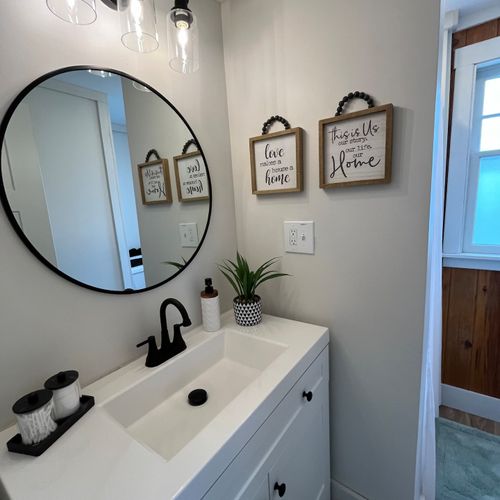 Bathroom:  full bathroom with a walk-in shower.