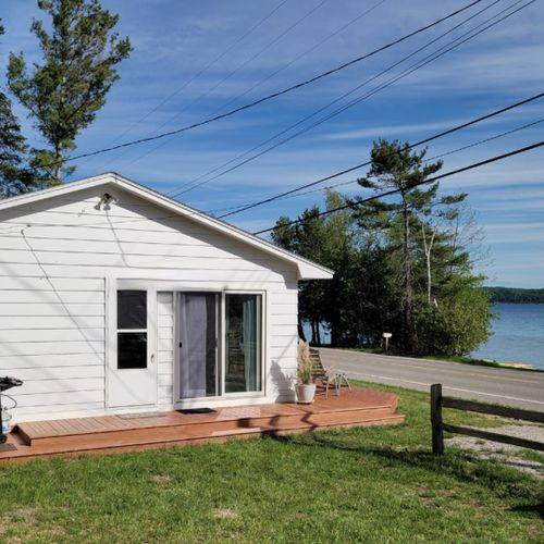 Exterior:  the side deck, where the propane grill is located.