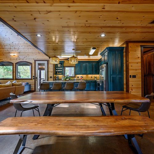 The formal dining table seats 10!