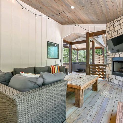 This is a perfect spot to relax on the covered patio.