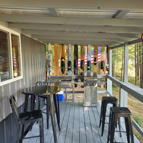 Exterior:  another view of the large covered deck.