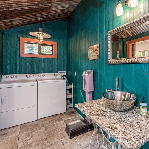 Washer and Dryer are available behind the Cantina available for guest use.
