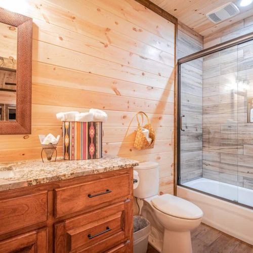 A tub/shower combo.