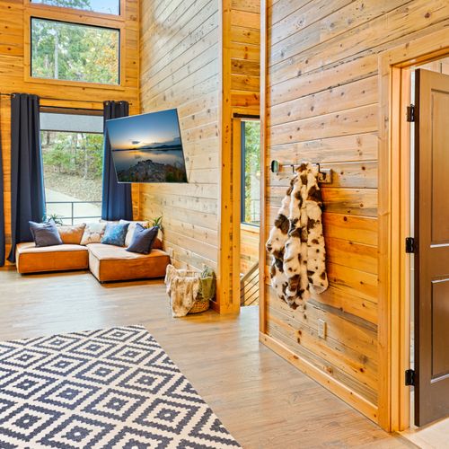 The bunkroom and it's plush lounging corner create the ultimate cozy hideaway!