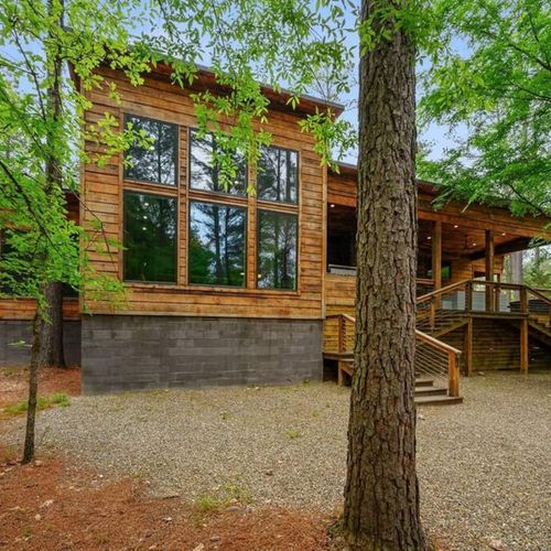The exterior of the cabin.