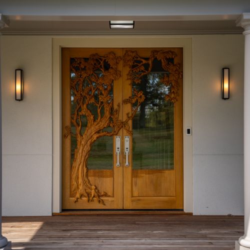 Beautiful hand-carved front door