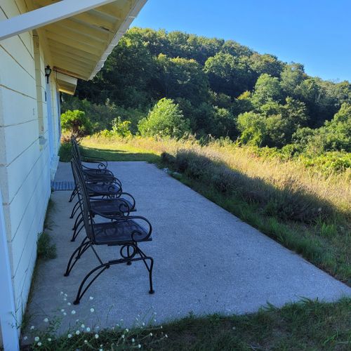 Exterior:  the back of the house, which faces crystal lake.