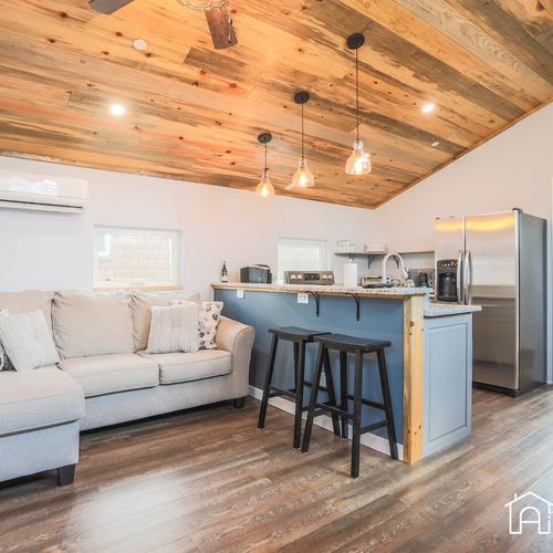 The living space is open and bright.