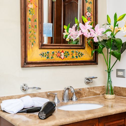 Master Bathroom with elegant granite counter tops
