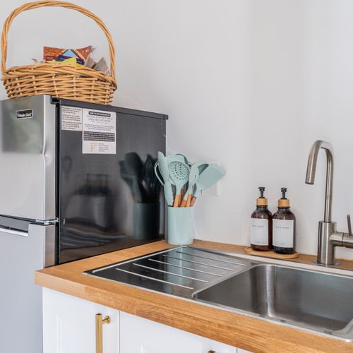 Another angle of the guest house kitchen.