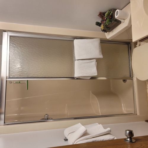 Bathroom #1:  private en suite full bathroom with walk-in shower for bedroom #1.